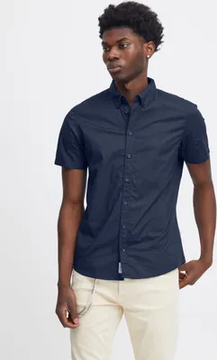 Produktbild von Blend BHShirt Herren Kurzarmhemd Hemd Herrenhemd mit Button-Down-Kragen Knöpfen Baumwollmischung leicht elastisch Regular fit