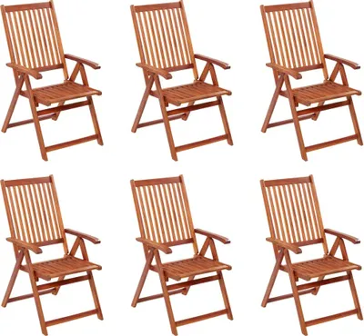 Immagine prodotto di vidaXL Sedie da giardino pieghevoli 6 pz. Legno massiccio di acacia
