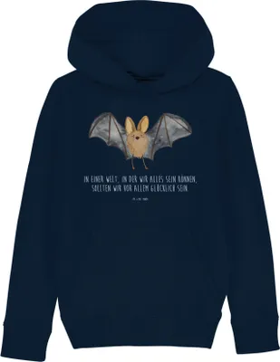 Produktbild von Mr. & Mrs. Panda Kinderpullover Fledermaus Flügel 7-8 Jahre (122/128) - French Navy - Geschenk, Pullover, Kinderbekleidung, Kapuzensweatshirt, Pulli, Hoodie, Sweatshirt