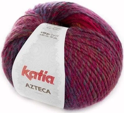 Image de Katia Azteca 7847 Marron/Fuchsia foncé/Bleu - Fil à tricoter
