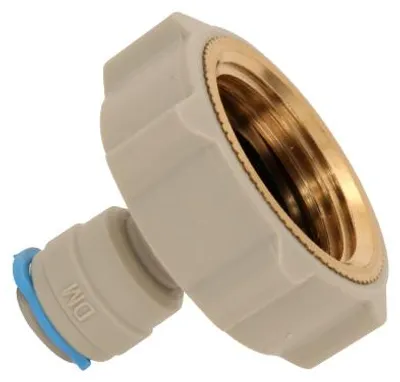 A close-up of a plumbing fitting.
