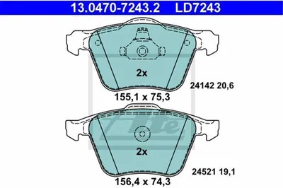 Zdjęcie produktu dla Klocki Hamulcowe Volvo Przód S60/S80/V60/V70/Xc70 1,5-3,2 06- Ceramic