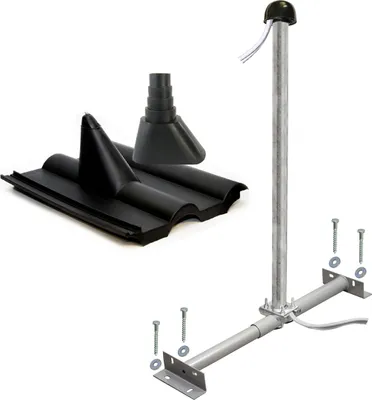 Produktbild von PremiumX BASIC Dachsparrenhalter-Montageset 100cm Mast Sparrenhalter für Satellitenschüssel Satelliten-Antenne SAT