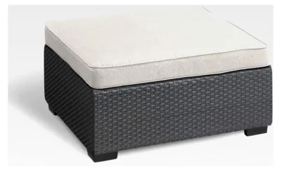 Produktbild von Allibert Gartenmöbel Rattan Hocker mit Kissen für Garten und Terrasse