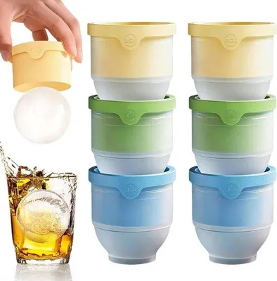 Image de Moules à glaçons en silicone, de forme ronde, sans BPA, idéaux pour le whisky, les cocktails et les boissons, réutilisables et disponibles en 3 couleurs