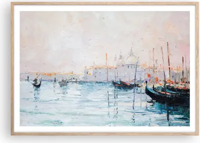 Produktbild von Gerahmtes Poster - Rahmen in heller Eiche - Venedig Basilika - 100x70 cm - Wand Bild - Wanddeko - Wandbilder - Wandposter - Bilderrahmen - Bilder - Kunstdruck - Wandbild - P2NAA100x70-3662