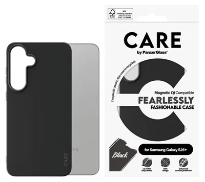 Produktbild von PanzerGlass CARE™ by ® Case Schwarz m. Qi Compatible Samsung Galaxy S25+, Cover, Samsung, Samsung - Galaxy S25+, Schwarz