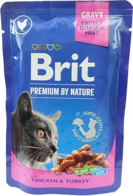 Zdjęcie produktu dla Brit Premium Cat Adult Kurczak + Indyk saszetka 100g