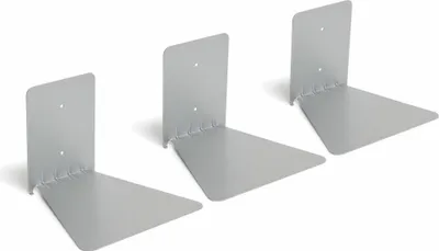 Immagine prodotto di Umbra Conceal Wandregal Groß, 3er Set, Wand Regal, Schwebendes Bücherregal, Metall, Silber, 17.8 cm, 1005073-560