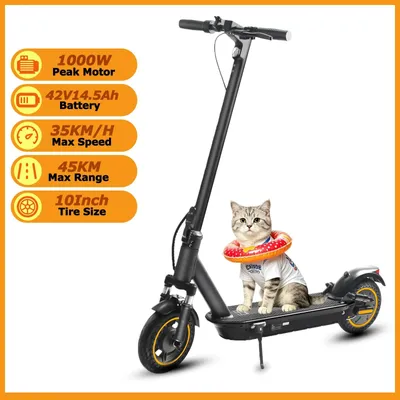 Produktbild von Elektrischer E-Scooter - S1MAX Elektro Tretroller - 500W Motor 1000W Peakleistung - 35 km/h - bis 45 km Reichweite - 25 cm Luftreifen - klappbar mit App und Federung