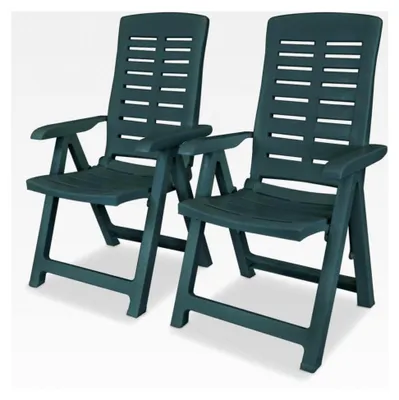 Produktbild von Klappstuhl für Garten, Terrasse und Balkon, verstellbar, Kunststoff, grün, 2 Stück