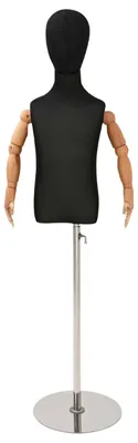 Produktbild von vidaXL Verstellbares 120-150 cm Mannequin mit Basis Unisex PP Schwarz