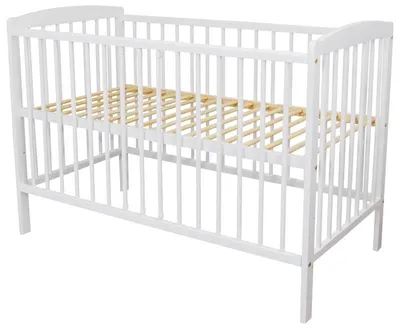 Zdjęcie produktu dla Łóżeczko niemowlęce Andrzej 120x60 białe drewniane 3 poziomy regulacji