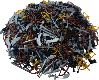 A pile of toy weapons.