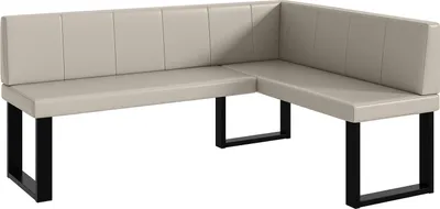 Produktbild von MEBLINI Eckbank für Esszimmer - Küchenbank - Essecke - Sitzecke Küche - PETER - U-Beine 128x168x87cm Rechts - Beige Kunstleder