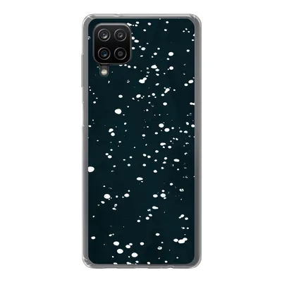 Produktbild von MuchoWow® Handyhülle Schutzhülle Hülle für Samsung Galaxy A12 Polka dots - Schwarz - Weiß Silikon Softcase Handy Hülle - Bild