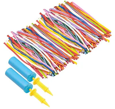Image de 200 ballons à modeler colorés avec 2 pompes