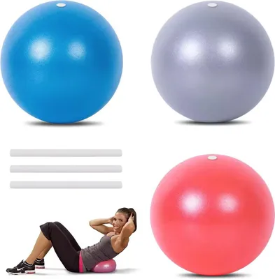 Produktbild von Kleine Pilatesball 3 Stück Yogaball 20 cm mit aufblasbarem Rietchen für Home Fitness Balancetraining