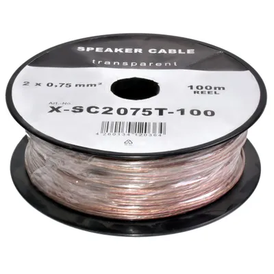 Produktbild von PURELINK Lautsprecherkabel, 2x0,75 mm², 100m, transparent, CCA