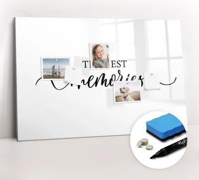 Produktbild von Magnetpinnwand Memoboard - Zubehörsatz - Schwarzer Marker + Schwamm + Magnete - 90 x 60 cm - Erinnerungsinschrift