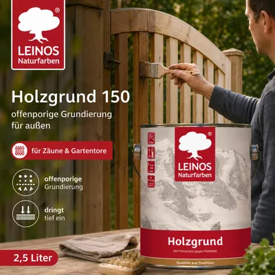 Produktbild von LEINOS Holzgrund 2,5 l – Grundierung für Holz außen, offenporig, farblos, KI-generiertes Bild