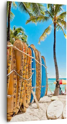 Produktbild von Bild auf Leinwand - Leinwandbild - Einteilig - Board Surfen Strand - 55x100cm - Wand Bild - Wanddeko - Wandbilder - Leinwanddruck - Bilder - Wanddekoration - Leinwand bilder - Wandbild - PA55x100-4165