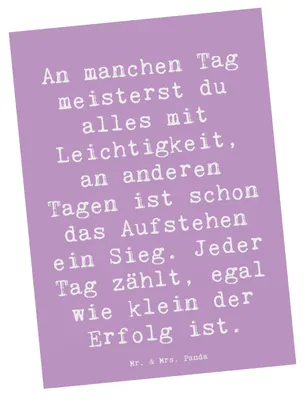 Produktbild von Mr. & Mrs. Panda Postkarte Spruch Leichtigkeit im Alltag - Lavendeltraum - Geschenk, einzelkarte, Freude, Gefühl, inspirierend, liebevoll, Motivation, Ansichtskarten