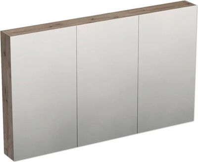 Jungborn Spiegelschrank TRENTA 120 x 14,4 x 72 cm eiche Wellington 3-türig IP 44