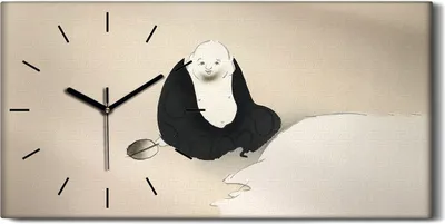 Produktbild von Wandbild Leinwand Bilder Wanduhr 60x30 Malerei Abstrakte Kunst Asiatisch - schwarze Hände