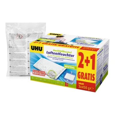 Produktbild von UHU original Luftentfeuchter Nachfüllbeutel 450g Duftneutral (4er Pack)
