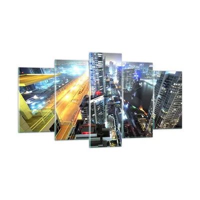 Produktbild von Bilder auf glas - Architektur Industrie Nacht Licht - 160x85cm - Glasbilder - Wandbilder - Kunstdruck - Wanddekoration aus Glas - Glas Bilder - Wandbild auf Glas - GEA160x85-2642