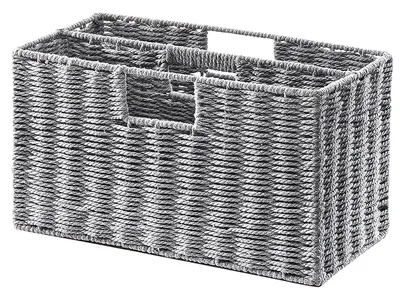 Produktbild von Kobolo Magazinsammler Zeitungsständer - Seil/ Rope - Baumwolle - 40x20x23 cm - Zeitschriftenhalter Briefhalter Sammler Ordnung Aufbewahrung Büro Deko