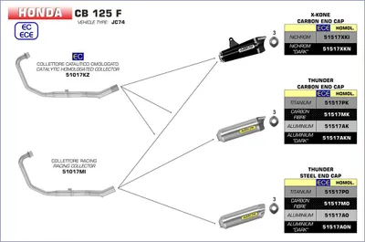 Image de Collecteur ARROW Racing pour Honda CBR125F 2018- , sans catalyseur