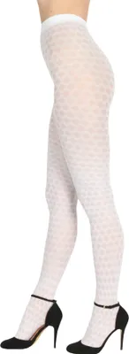 Produktbild von Bananalu Netz Strumpfhosen Damen mit Karo Muster 60 Den blickdichte karierte Alina 60 Bianco S