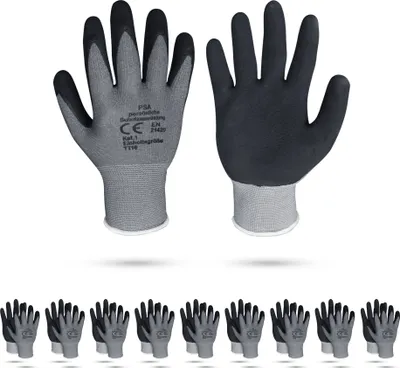 Obrázok produktu pre Robustné pracovné rukavice montážne rukavice veľkosť 10 citlivá ochrana rukavice pre prácu 10-pack