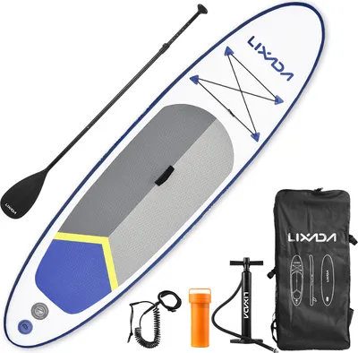 Obrázek produktu pro LIXADA stand-up paddle board, SUP paddle board set, nafukovací surf + paddle board, 320 x 81 x 15 cm, nosnost 150 kg, modrá barva