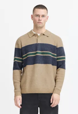 Produktbild von Blend BHPullover Herren Strickpullover Feinstrick Pullover mit Umlegekragen Rippbündchen Regular fit