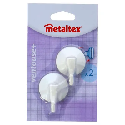 Produktbild von Metaltex-Haken mit Saugnapf 2 Stück Weiß