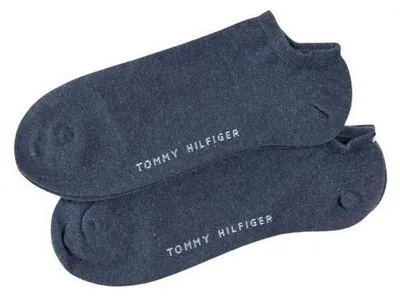 Image de Tommy Hilfiger - Chaussettes courtes pour femmes (lot de 2) NA1102 (35 EU - 38 EU) (Denim)