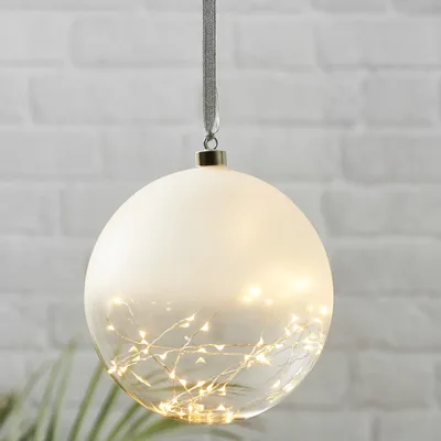 Produktbild von Star Trading Glass Bauble Glow, Leichte Dekorationsfigur, Silber, Transparent, Ambiente, IP20, 50 Glühbirne(n), LED