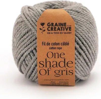 Immagine prodotto di Cotone per macramè ø 2,5 mm x 80 m - Grigio chiaro