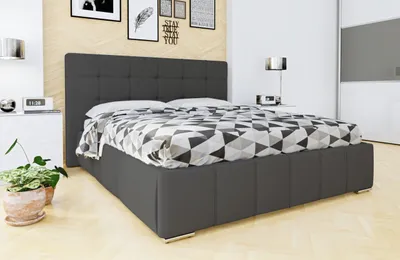 Obrázek produktu pro Manželská postel s roštem 180x200 MELDORF - šedá