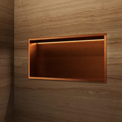Produktbild von Wandnische Dusche OCEANIC mit LED gebürstetes rosegold
