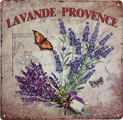 Immagine prodotto di Blechschild Lavande de Provence Dekoschild Lavanda Nostalgia 30x30cm