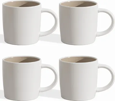 Produktbild von Geschirrset 4 Personen Steingut Becher 400ml Kaffeetassen Set