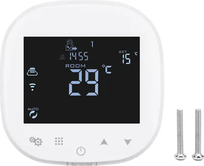 Image de Contrôleur de température de chauffage WiFi App Thermostat à montage mural de contrôle pour chaudière Blanc