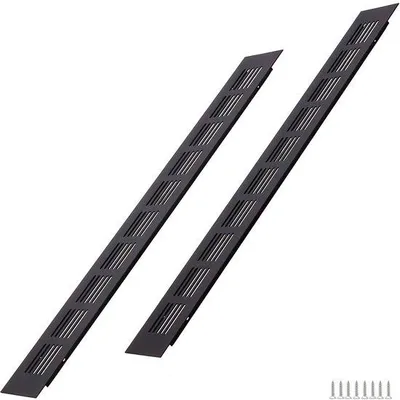 Obrázek produktu pro Ventilační mřížka 400x50 mm, černá - 2 kusy - hliník
