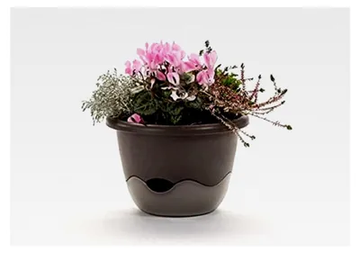Produktbild von Blumenampel in Dunkel- und Hellanthrazit, 25 x 25 x 17 cm, Bewässerungsampel MARETA