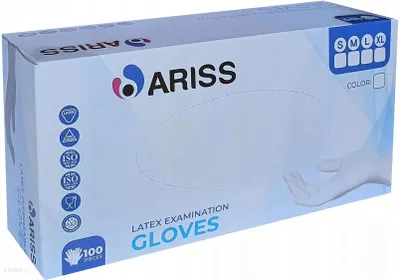 Produktbild von Einweghandschuhe Ariss Latex weiß Größe M 100 Stück für Hygiene für Arbeit Daten