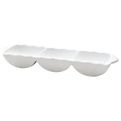 Produktbild von Chic Antique Schale PROVENCE mit 3 Fächern Porzellan Geschirr Weiß Schüssel
